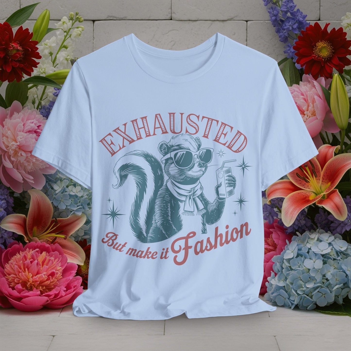 Exhausted But Make it Fashion - Funny Moms Life Sarcastic Quotes Vintage Graphic Unisex Short Sleeve T-Shirt